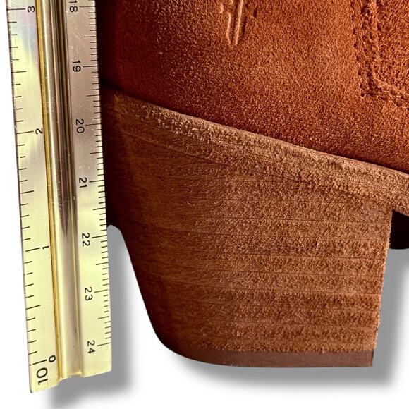 Frye Women’s Alton Rosewood Brown Chelsea Leather Boot Suede Side Zip Bootie 10B - Picture 9 of 12